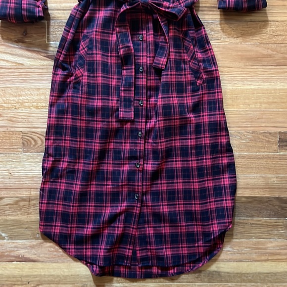 Billy T Plaid Button Down Shirt Dress - Picture 2 of 15